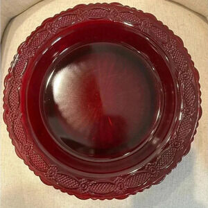 Vintage Avon Cape Cod Red Glass Pasta/Pie Dish EUC!